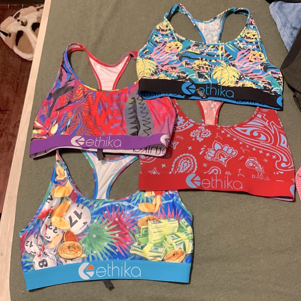 ethika no padding sports bras various patterns